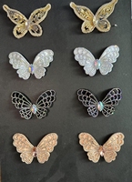Accessoires de décoration de chaussures pour femmes, strass, papillons 3D multicolores, appliques florales