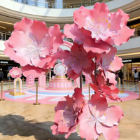 Fleur de cerisier géante en mousse EVA, grand ornement floral pour toile de fond de mariage et vitrine de centre commercial