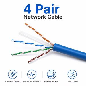 Câble <span class=keywords><strong>Ethernet</strong></span> Gigabit Cat6 UTP à conducteur solide, gaine PVC, 4 paires non blindées, 305m en boîte pour la maison et le bureau - Product Image 4