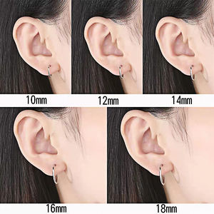 Orecchini a cerchio in oro semplice a cerchio 925 in argento massiccio a caldo produttori di gioielli di moda da donna 925 orecchini in argento - Product Image 4