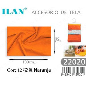 Accessoire en tissu Ilan uni orange 100x80 cm pour la décoration de la maison - Product Image 1