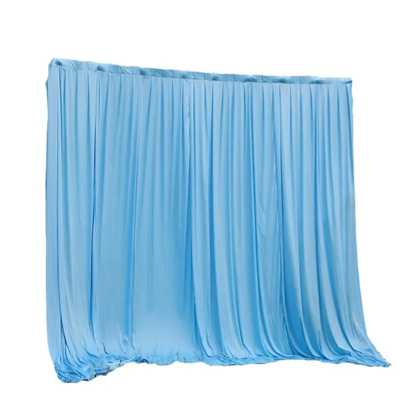 Wholesale Customize Romantic Satin 100% Polyester Milk Silk Curtains Panels Backdrop Wall Decoration for Wedding Backdrop Cloth