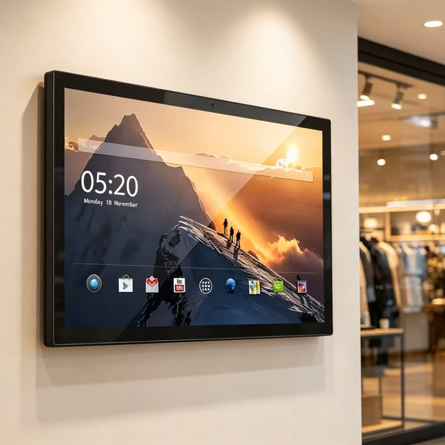 14 15.6 18.5 21.5 Inch Wall Mount Embedded Android Tablet Touch Screen Digital Signage Advertising Display With POE