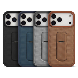 Étui <span class=keywords><strong>de</strong></span> téléphone portable 2-en-1 durable, antidérapant, antichoc, texturé tissé avec support pour iPhone 17 16 15 14 Pro Max et Samsung S25 - Product Image 5