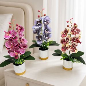 Plante d'orchidée Phalaenopsis artificielle avec pot, 43 pouces de haut, pour la décoration de la maison, du bureau ou du bureau à domicile - Product Image 2
