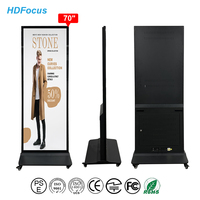 HDFocus - Señalización Digital Táctil IR de Pantalla Completa sin Marco de 70 Pulgadas, 4K UHD, Android, WiFi, Kiosco Inteligente, Pantalla Interactiva para Publicidad