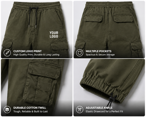 Custom <b>Men</b> <b>Cargo</b> Pants Multi Pocket Drawstring Loose Fit Casual Streetwear Workwear Outdoor Utility <b>Trousers</b> - Product Image 3