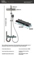 Ensemble de douche intelligent multifonctionnel personnalisé avec affichage de la température, LED, touches piano noires, grises et blanches, de haute qualité