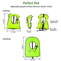 210 deniers Nylon TPU revêtement néoprène bord tuba gonflable plongée gilet de sauvetage