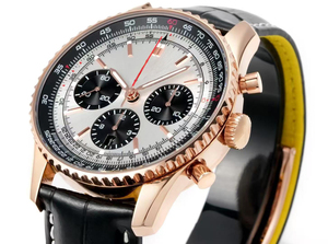 High-quality men's mechanical wristwatch, stainless steel case, three-register <b>chronograph</b> <b>automatic</b> business watch - Product Image 3