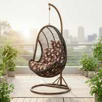 Fauteuil suspendu d'extérieur en forme d'œuf, design moderne en métal, pour 1 personne, idéal pour jardin, salon, parc
