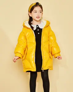 100% нейлоновые детские куртки, пуховая толстовка, детские пуховики, зимние куртки для девочек, зимние куртки, длинные пальто для девочек