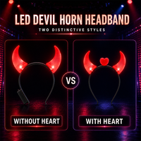 Serre-tête LED Festif Cornes de Diable Lumineuses Colorées Clignotantes pour Concerts, Raves, Halloween et Événements Costumés