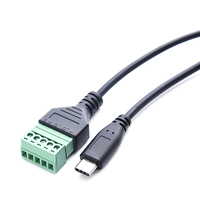3A kabel adaptor steker Terminal Perisai jaket PVC konektor sekrup baut wanita 5 Pin laki-laki Tipe C pengisian cepat