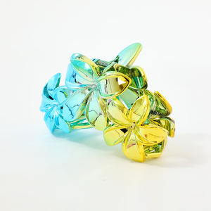 Daftar baru ukuran besar 11CM klip cakar rambut bunga jepit rambut Resin modis dalam banyak warna tekstur tahan lama anti-logam - Product Image 5