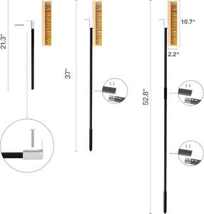 Brosse en cuivre pour four à pizza en gros d'usine avec grattoirs en acier inoxydable, manche en aluminium, brosse de nettoyage, outils de cuisson - Product Image 2