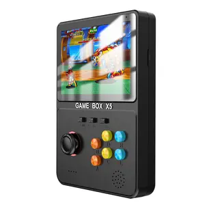 Novo design Portátil Handheld Game Players 4.0 inch Retro Game console com 8000mAh power bank x5