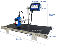 Yaomatec Mini Convoyeur à Bande Plate Automatique Portable Durable 225mm pour Ligne d'Assemblage avec Marquage Jet d'Encre sur PVC