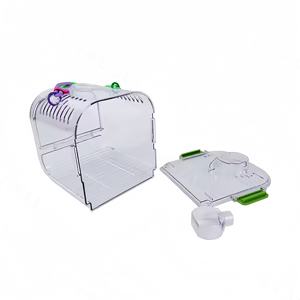 Custom New acrilico chiaro zaino gabbia per uccelli moderno portante portatile sicuro con scala per piccoli uccelli & pappagalli Display - Product Image 3