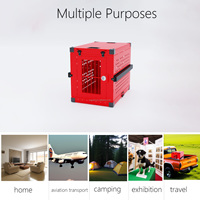 2026 Caisse de Transport pour Chien Pliable Luxe Grande en Aluminium Aviation et Acier Inoxydable, Cage Robuste Épaisse Ventilée avec Roues