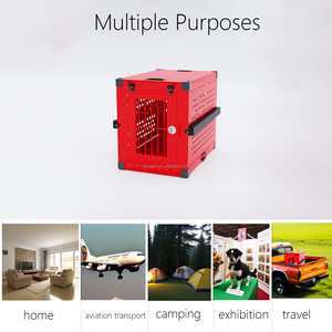 2024 Không Gỉ Lớn Hàng Không Sang Trọng Nhôm Con Chó Giao Thông Vận Tải Crate Có Thể Gập Lại Với Dày Thông Gió Công Ty Lồng Với Bánh Xe - Product Image 5