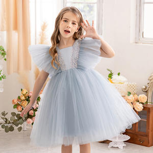Lente Kindermode Prom Jurken Kids Korte Mouwen Effen Katoenen Jurken Baby Meisjes Jurken - Product Image 2