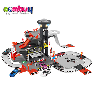Ensemble de <span class=keywords><strong>garage</strong></span> de montage DIY avec piste de slot en métal moulé sous pression, parking pour enfants, jouet - Product Image 2
