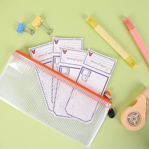 Factory <strong>Supplier</strong> Zip <strong>File</strong> Folders Waterproof PP <strong>Document</strong> <strong>Bags</strong> Plastic Mesh Zipper Pouch for Office School - Product Image 6