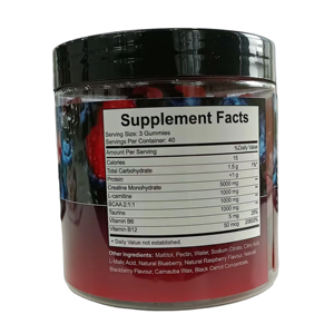 Gommes à la créatine monohydratée 8000 MG par portion 120 unités Complexe avancé Sans sucre Vegan avec L-Carnitine <span class=keywords><strong>BCAA</strong></span> <span class=keywords><strong>B6</strong></span> B12 - Product Image 6