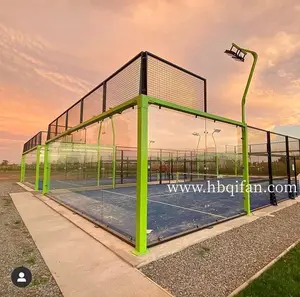 Fabrika doğrudan moda büyük ekran çerçeve kürek tenis spor kapalı açık panoramik Padel mahkeme fiyat