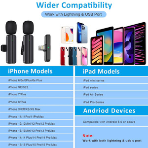 Micrófono de solapa inalámbrico con Lightning y enchufe tipo C Micrófono de conferencia profesional de nuevo diseño - Product Image 3