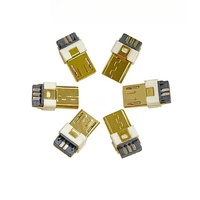 Conector Micro USB Tipo B Macho, Carcasa de Cobre/Acero Inoxidable, Corriente Nominal de 1A, Voltaje de 30V, Múltiples Especificaciones, Soldadura