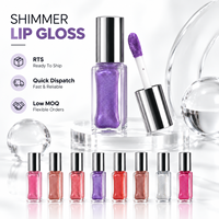 Gloss à lèvres effet miroir nacré RTS 6ml, haute brillance, hydratant, 38 couleurs, faible MOQ 2 pièces, vente en gros, logo personnalisé