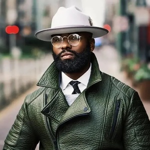 Unisex Wool Felt Fedora <b>Hat</b> Wide Brim Vintage Jazz Style Feather <b>Band</b> for Party Casual Outdoor - Product Image 5
