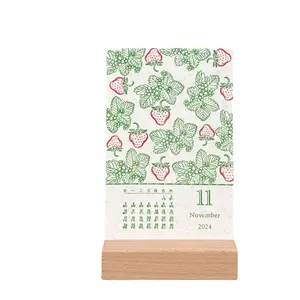 Personalizado Ambiente-Friendly Reciclado Papel Plantável Mesa Calendário Semente Papel Empresa Brochura