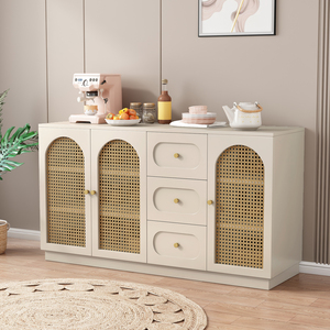 Gabinete de almacenamiento de esquina lateral de madera maciza de lujo moderno, <span class=keywords><strong>aparador</strong></span> de comedor de cocina montado en la pared con puertas y cajones - Product Image 4