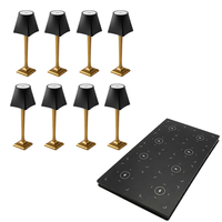 Ensemble de 8 lampes de table sans fil à LED rechargeables de qualité commerciale pour restaurants et hôtels avec station de charge multiple