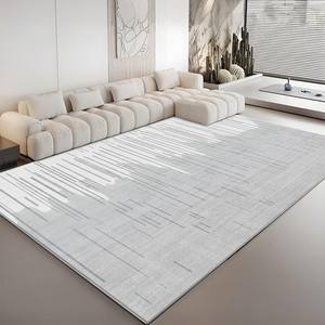 Tapis de style italien rectangulaire gris rayé couleur unie imitation cachemire antidérapant décoration intérieure épaisseur 10 mm - Product Image 4