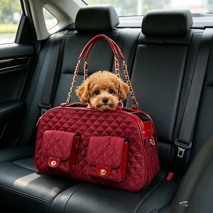 Pet Carrier Bag for Dogs Cats Car Travel Portable Pet Handbag Breathable Mesh Pet Bag for <b>Small</b> Pets - Product Image 1