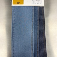 Tissu en denim jacquard à rayures verticales avec motif texturé pour jeans, vestes et vêtements de mode