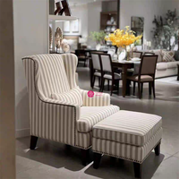 Yicheng Beauty Amerikanischer Landhausstil Einzelsitzer-Sessel mit Rückenlehne im Traditionellen Stoffdesign für Wohnzimmer, Arbeitszimmer und Loungebereiche