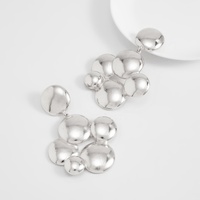 Boucles d'oreilles pendantes vintage en métal multi-boules pour femme, style rétro, avec sphères bulles, accessoires de bijoux, cadeau