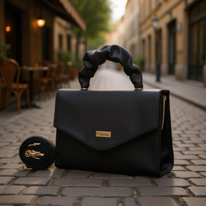 Borsa a Tracolla da Donna Fana Nera in PU 7 Pollici con Chiusura a Cerniera Stile Bohémien - Product Image 2