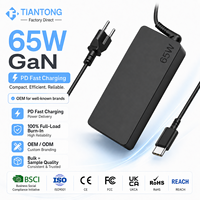 Chargeur d'ordinateur portable USB-C GaN 65W, adaptateur secteur AC/DC pour Lenovo, Asus, HP, Acer, MacBook, chargeur rapide Type-C QC
