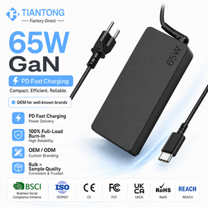 Cargador de Laptop PD de 65 W con <span class=keywords><strong>USB</strong></span> C, <span class=keywords><strong>Adaptador</strong></span> de Corriente <span class=keywords><strong>CA</strong></span>/CC para Lenovo, Asus, HP, Acer, Mac Book, Tipo C, Carga Rápida QC - Product Image 1