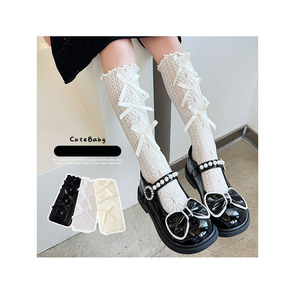 Petite fille sur le mollet enfants Lolita chaussettes enfants sur le genou <span class=keywords><strong>bas</strong></span> nœud Style princesse genou chaussettes hautes - Product Image 1