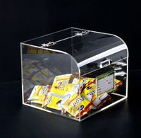 Boîte de rangement moderne en acrylique haute transparence pour la présentation d'aliments et de collations, idéale pour les comptoirs de supermarchés/centres commerciaux