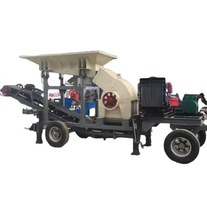 low price small mobile hammer crusher portable stone manganese ore crushing line