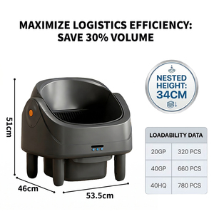 Caja de Arena Inteligente Negra Extra Grande con Diseño Tecnológico, Robot <span class=keywords><strong>Autolimpiable</strong></span> <span class=keywords><strong>para</strong></span> Gatos de hasta 15 kg con Tapete - Product Image 6