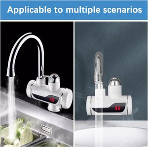 <b>Kitchen</b> Thermostatic Stainless Steel Modern Single Hole Instant Heating Electric Hot Water Heater Faucet Single <b>Handle</b> Deck - Product Image 3